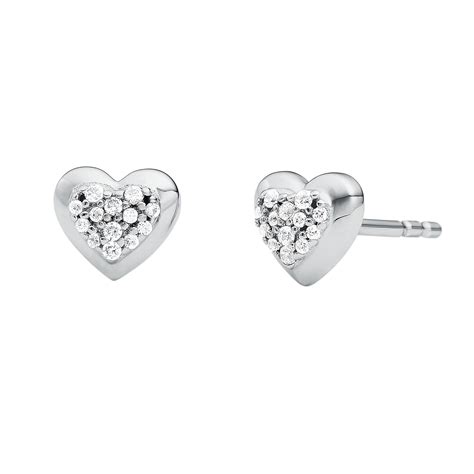 replacement earring backs michael kors|Michael Kors silver heart earrings.